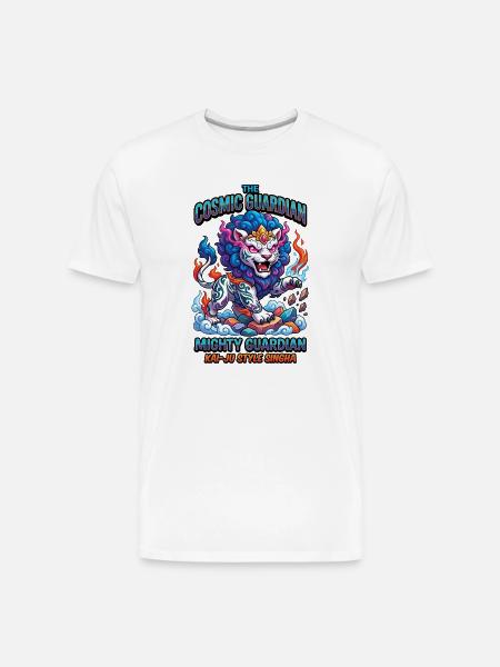 Cosmic Singha Mighty Kaiju Guardian - Men's Premium Organic T-Shirt - white