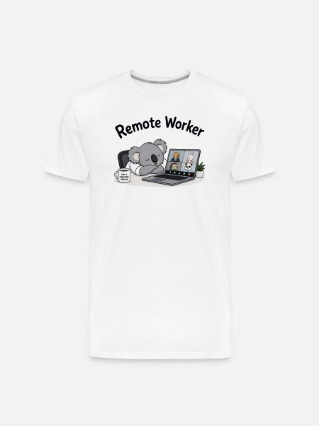 Remote Worker - Men's Premium Organic T-Shirt - white