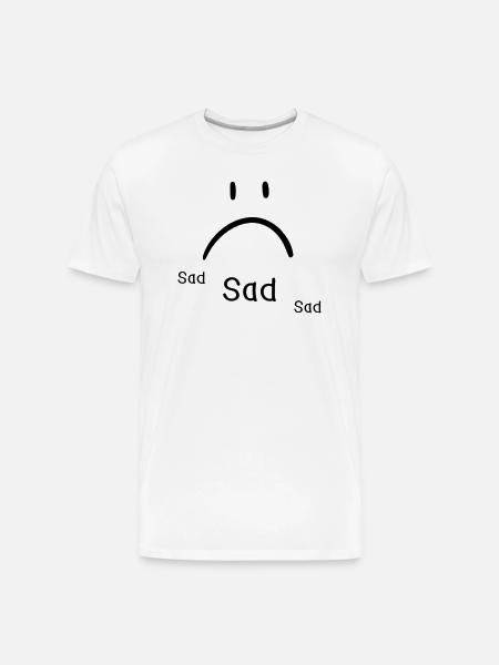 sad face - Men's Premium Organic T-Shirt - white