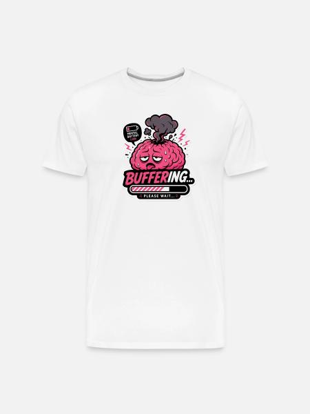 brain loading sticker - Men's Premium Organic T-Shirt - white