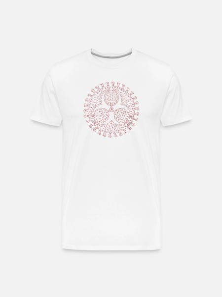 Geometric Virus Triad Emblem - Men's Premium Organic T-Shirt - white