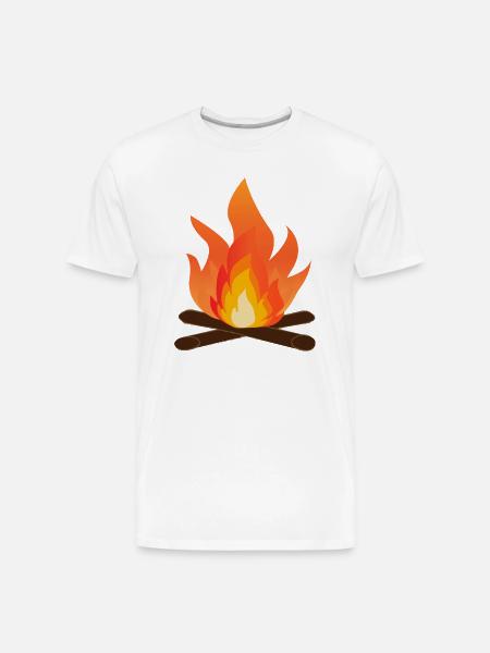 Bonfire Glow Campfire Flame Art - Men's Premium Organic T-Shirt - white