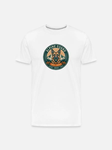Alpine Guard Badge - Men's Premium Organic T-Shirt - white