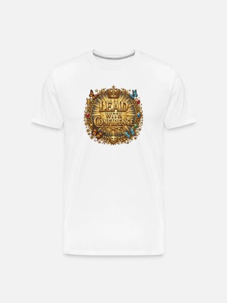 Lead with Confidence Golden Emblem - Men's Premium Organic T-Shirt - white