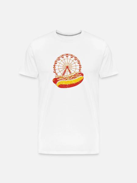 Neon Carnival Hotdog & Ferris Wheel - Men's Premium Organic T-Shirt - white