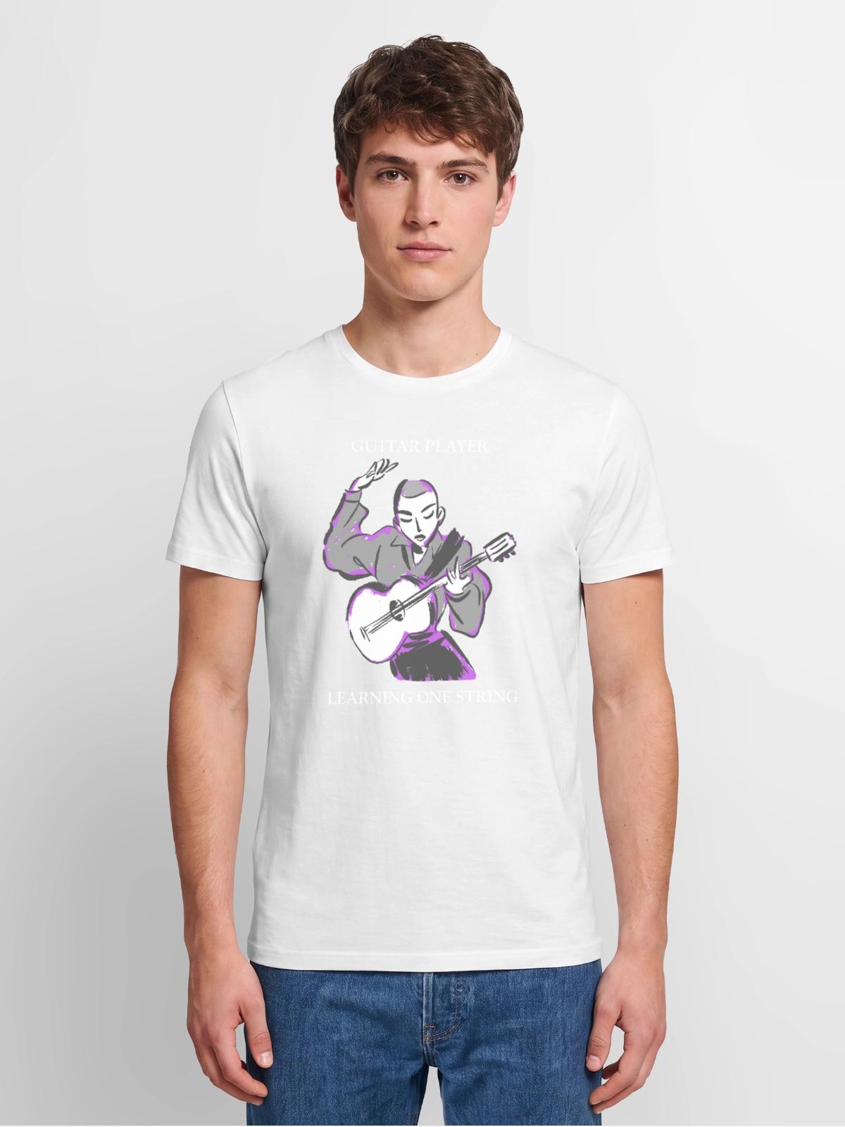 Learning_One_String - Men's Premium Organic T-Shirt - white - Front - AI Model Male 185 light (185cm)