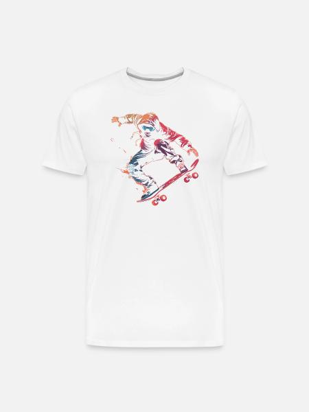 Skateboarder Comic Style - Men's Premium Organic T-Shirt - white
