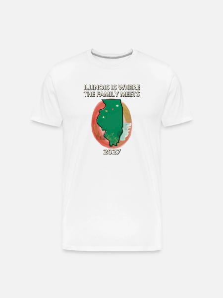 Illinois Family Map 2027 Reunion - Men's Premium Organic T-Shirt - white