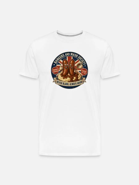 Bangers and Mash Society - Men's Premium Organic T-Shirt - white