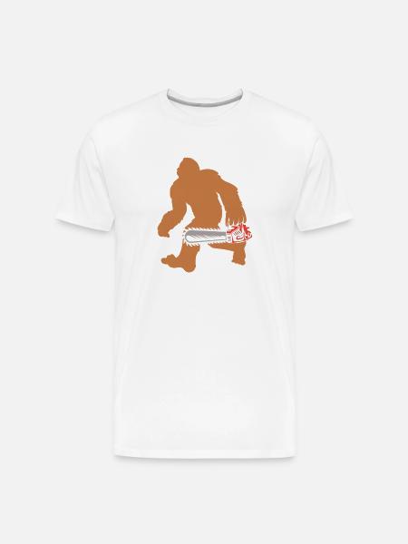 Lumberjack Bigfoot Chainsaw - Men's Premium Organic T-Shirt - white