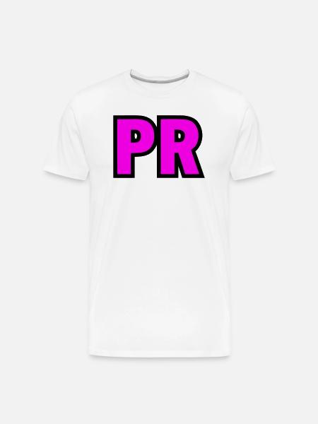 PR Initials Block Logo - Men's Premium Organic T-Shirt - white