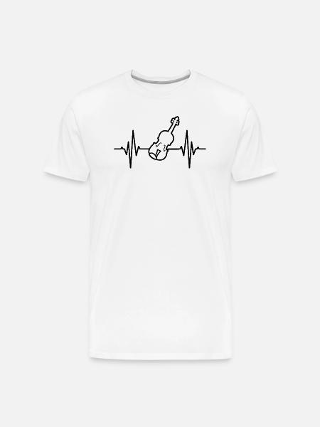 Violin ECG Heartline - Men's Premium Organic T-Shirt - white
