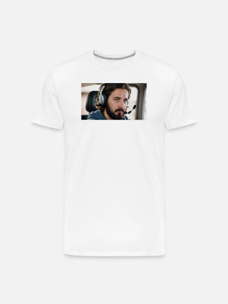 Cockpit Pilot Streamer - Men's Premium Organic T-Shirt - white