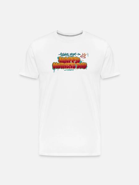 Graffiti Happy Mother's Day Splash - Men's Premium Organic T-Shirt - white