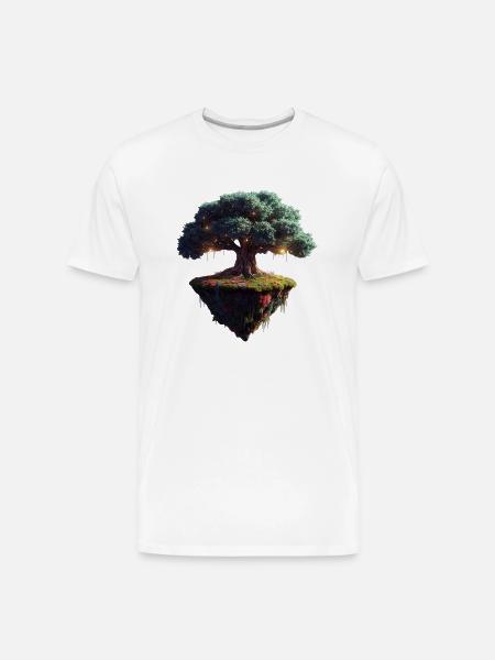 Enchanted Floating Tree - Men's Premium Organic T-Shirt - white