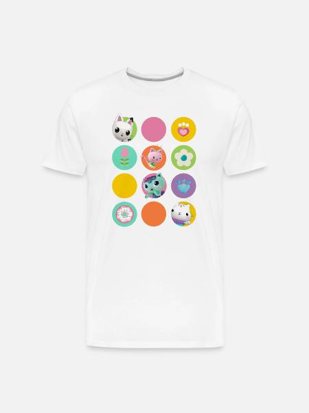 Gabbys Dollhouse Gabbys Friends & Colorful Symbols - Men's Premium Organic T-Shirt - white