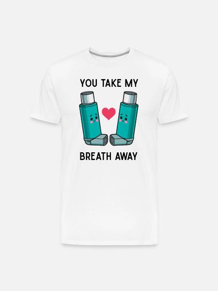 Funny Asthma Inhalers Love T-Shirt - Men's Premium Organic T-Shirt - white