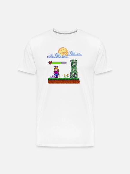 Pixel Heroine Art Design - Men's Premium Organic T-Shirt - white