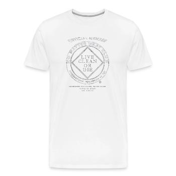 Narcotics Anonymous Official Member No Matter What - Men's Premium Organic T-Shirt - white - Front - AI Model Male 185 light (185cm)