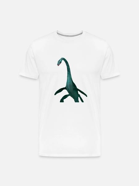 Emerald Long Neck Dino Tee - Men's Premium Organic T-Shirt - white