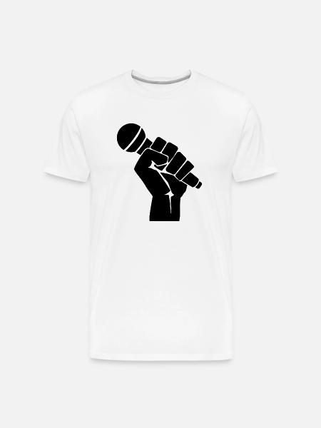 microphone - Men's Premium Organic T-Shirt - white