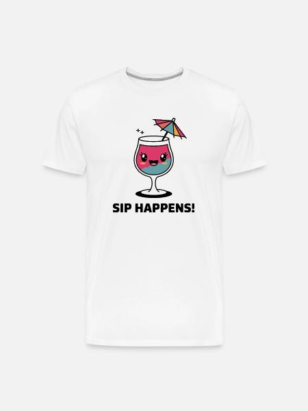 Sip Happens - Men's Premium Organic T-Shirt - white