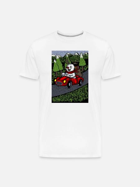 snowman blue sky version - Men's Premium Organic T-Shirt - white