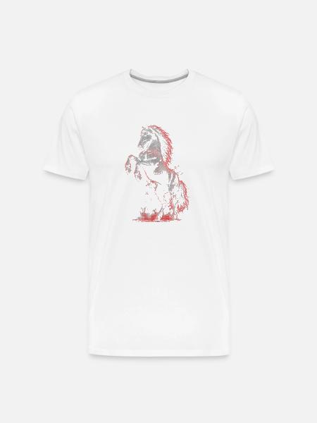 Crimson Blaze Stallion - Men's Premium Organic T-Shirt - white