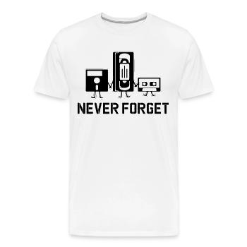 Never forget 90s 90s Never forget gift - Men's Premium Organic T-Shirt - white - Front - AI Model Male 185 light (185cm)