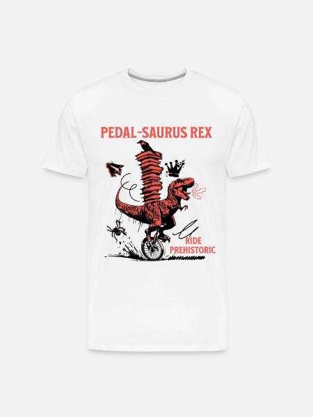 Pedal-Saurus Rex – Ride Prehistoric - Men's Premium Organic T-Shirt - white