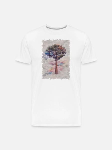 Australian pine tree painting - Men's Premium Organic T-Shirt - white