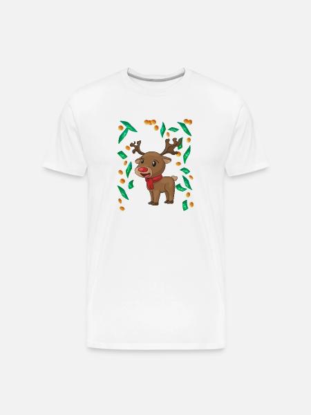 Reindeer Christmas windfall - Men's Premium Organic T-Shirt - white