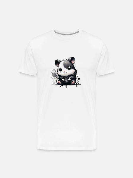Charcoal Hip Hop Hamster - Men's Premium Organic T-Shirt - white