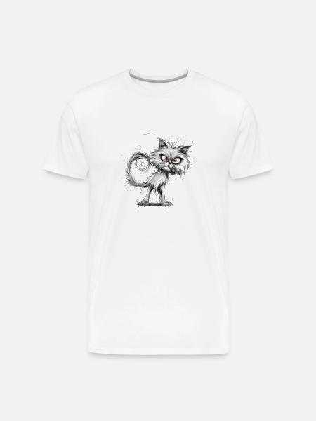 Funny Cat - Men's Premium Organic T-Shirt - white
