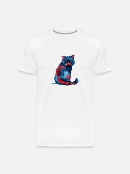 Funny Cat - Men's Premium Organic T-Shirt - white