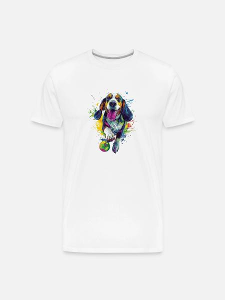 Basset Hound - Men's Premium Organic T-Shirt - white
