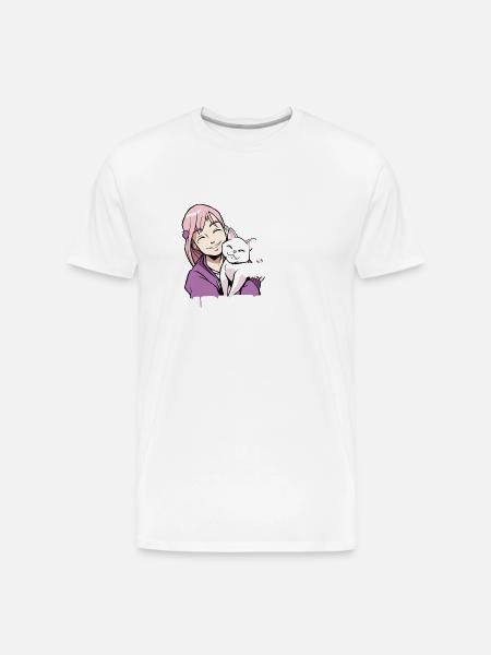 Cat cat lovers cat face - Men's Premium Organic T-Shirt - white