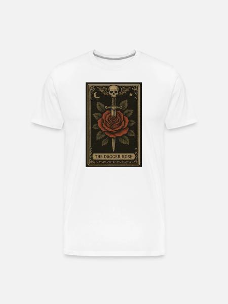 Dagger Rose Tarot Card - Men's Premium Organic T-Shirt - white