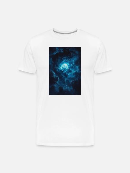 Blue Moonstorm Night Sky - Men's Premium Organic T-Shirt - white