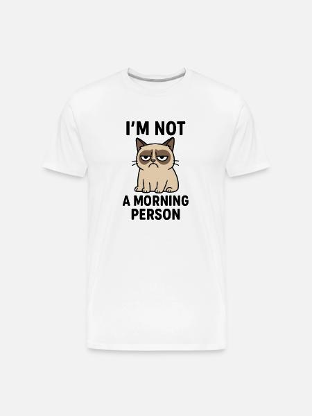 Moody Cat Minimal Meme - Men's Premium Organic T-Shirt - white