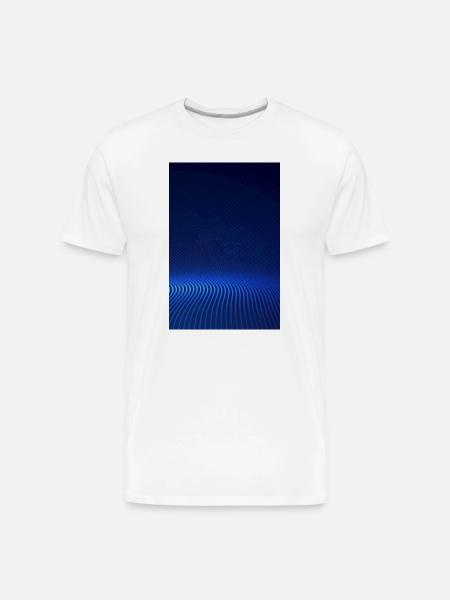 Blue Halftone Wave - Men's Premium Organic T-Shirt - white