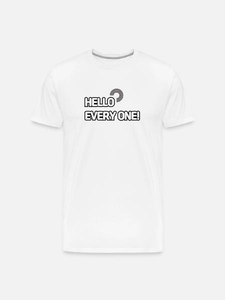HELLO EVERY ONE 001 - Men's Premium Organic T-Shirt - white