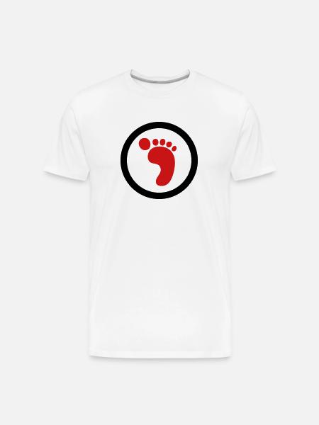 Foot Logo (2c) - Men's Premium Organic T-Shirt - white