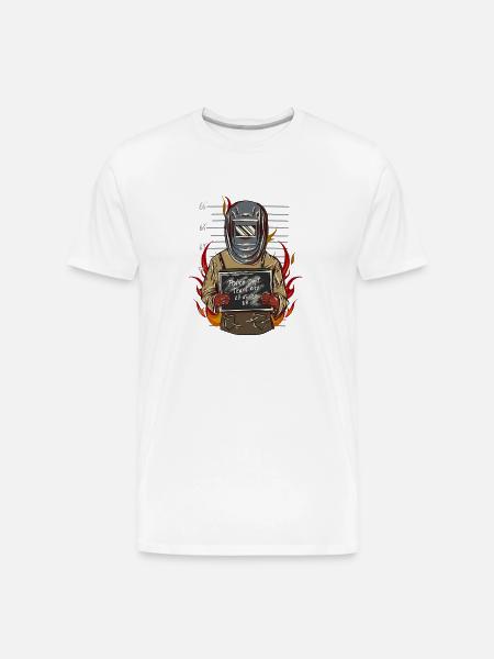 Welder Prisoner - Men's Premium Organic T-Shirt - white