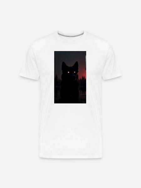 Mysterious Black Wolf at Night - Men's Premium Organic T-Shirt - white
