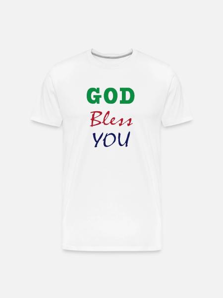 GOD BLESS YOU - Men's Premium Organic T-Shirt - white