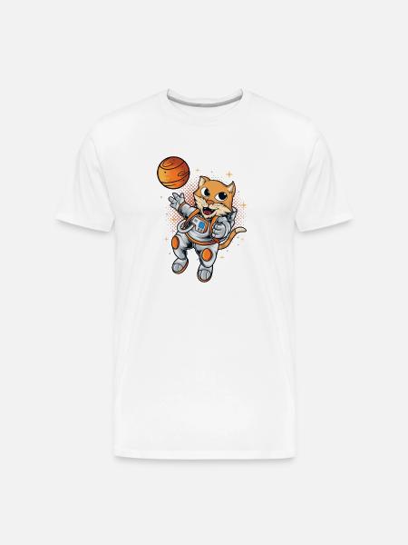 Cat Space Planet - Men's Premium Organic T-Shirt - white