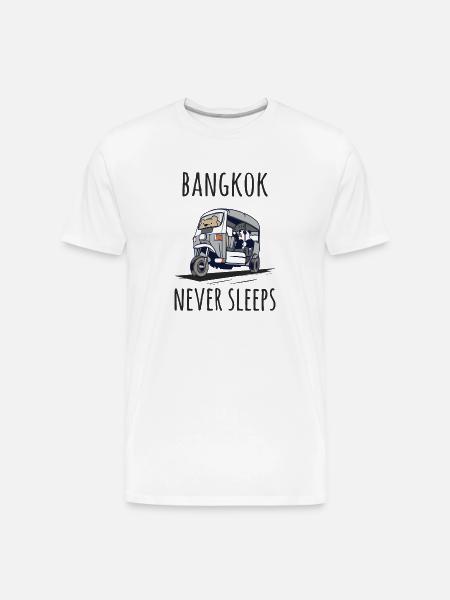 Bangkok Never Sleeps - Men's Premium Organic T-Shirt - white