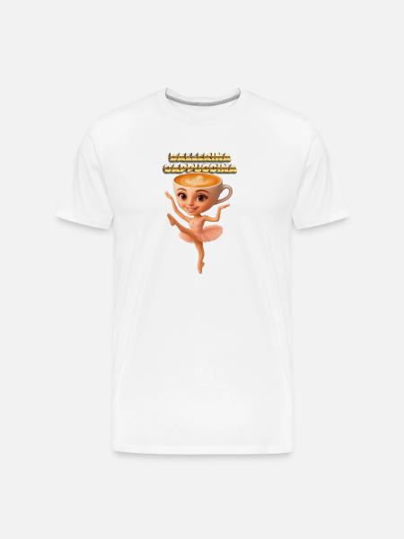 Ballerina Cappuccino Latte Art - Men's Premium Organic T-Shirt - white