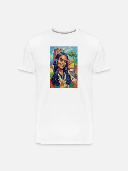 Bluehair City Portrait - Men's Premium Organic T-Shirt - white